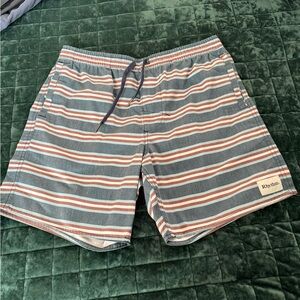 Rhythm. Men's Swim Shorts - Blue and Red Stripes